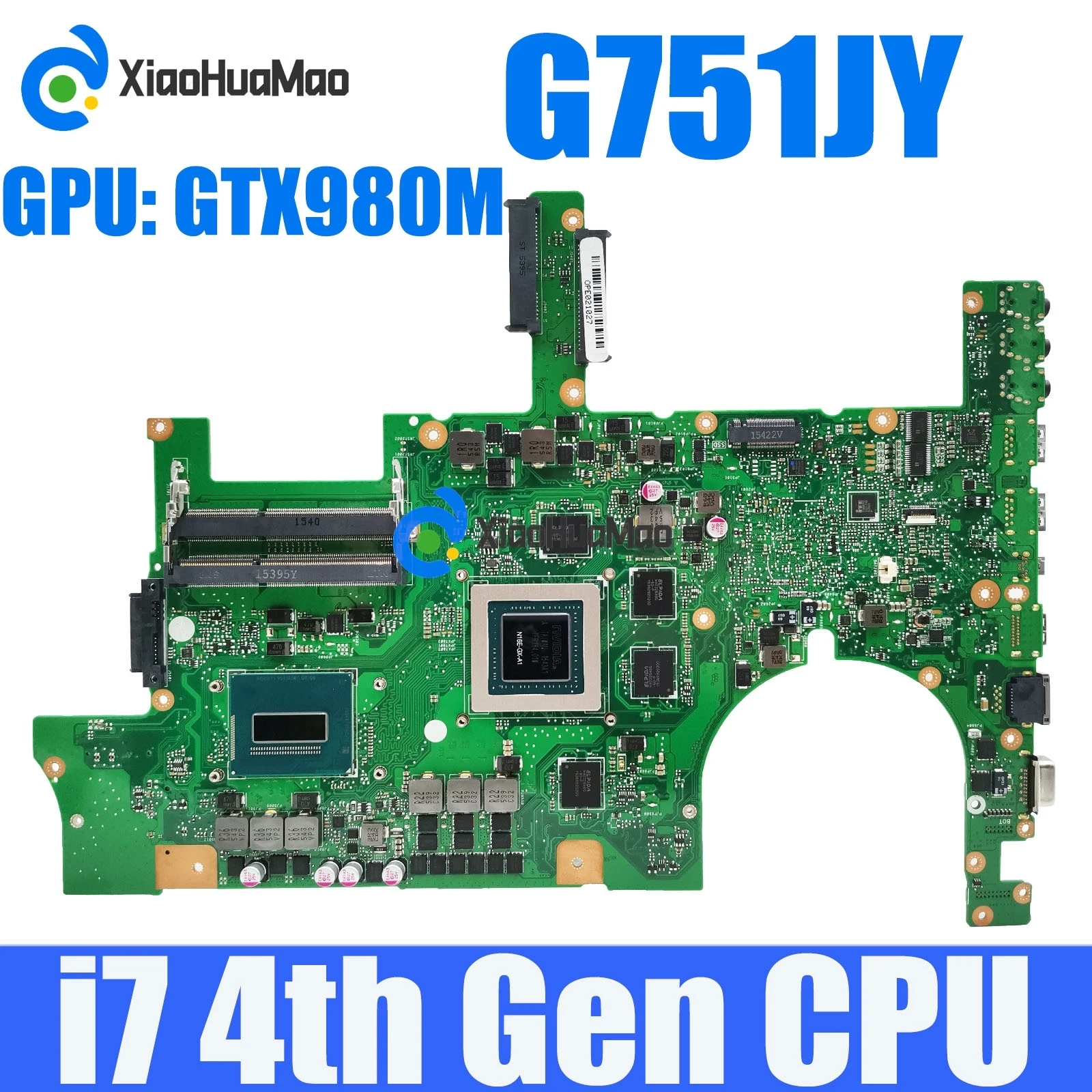 

G751J With i7-4th Gen CPU GTX860M/965M/970M/980M Mainboard For Asus G751 G751J G751JY G751JT G751JL G751JM Laptop Motherboard