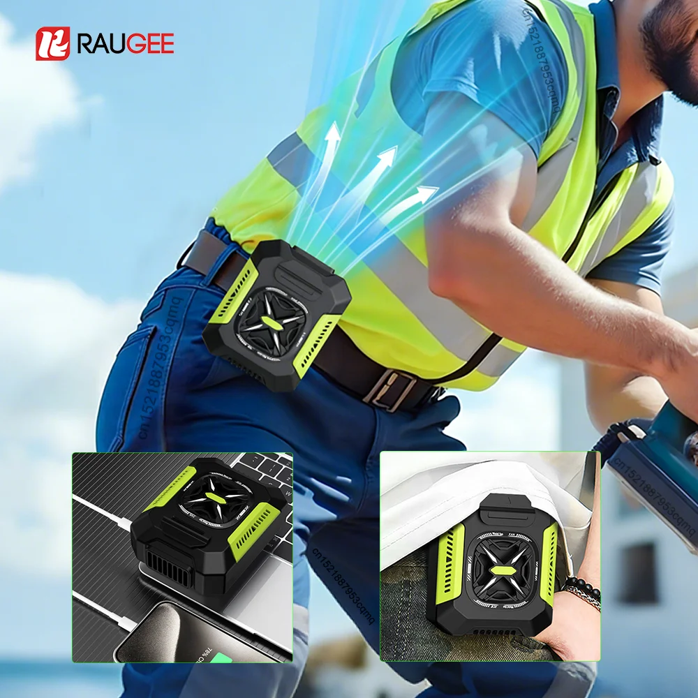 

Portable Waist Clip Fan Mini Outdoor Waist Fan 5000mAh USB Rechargeable Fans Air Cooler Camping Waist Fan with Light Power Bank
