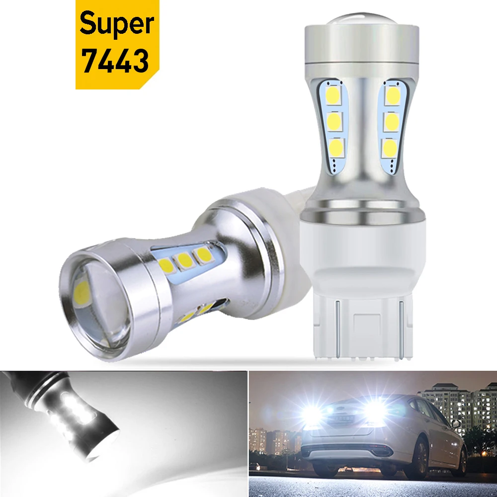 

2 шт. T20 W21/5W 7443 580 светодиодный стоп-сигнал задний резервный фонарь Moto Stop WY21W указатель поворота автомобильные дневные ходовые огни 12 В