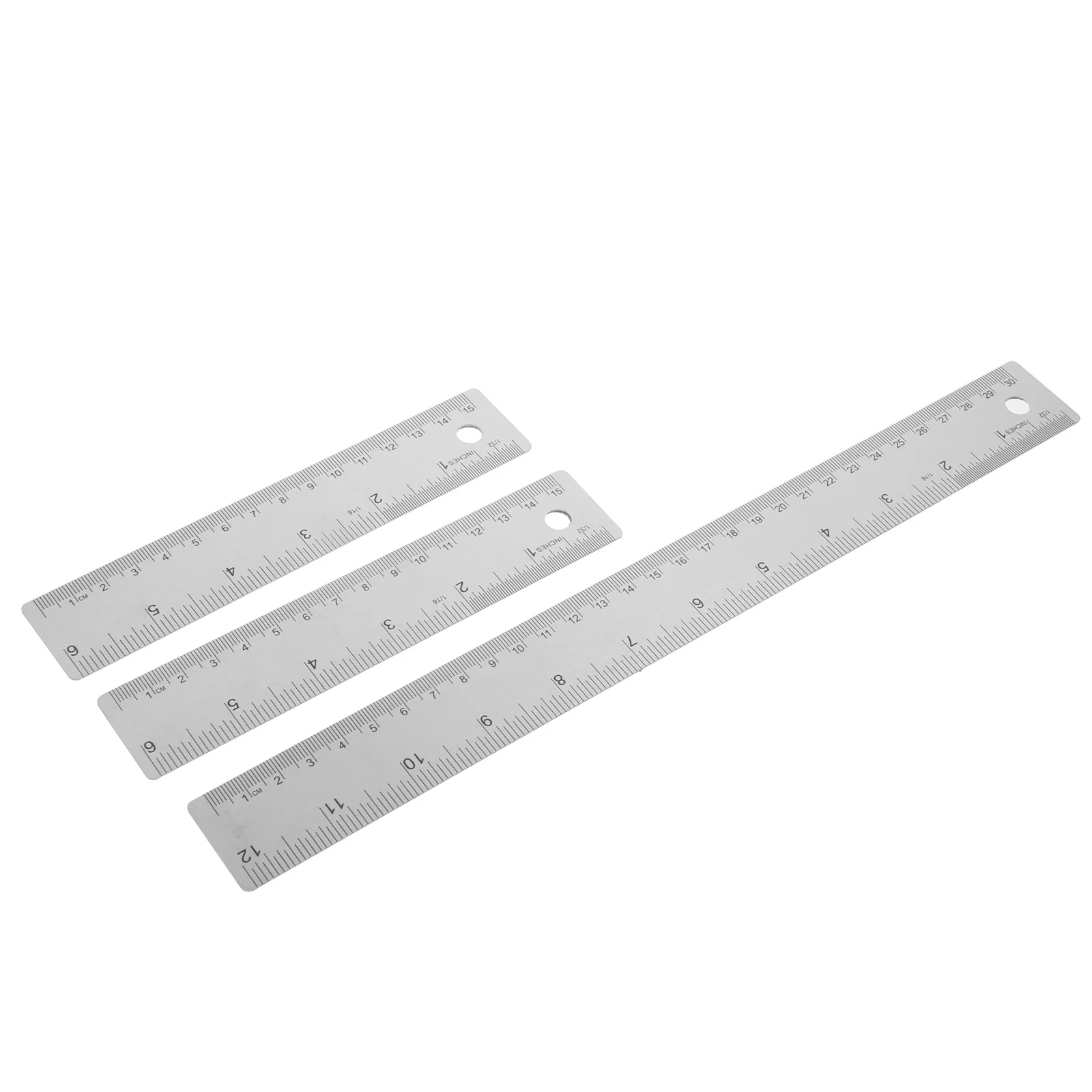 3 قطعة مسطرة معدنية مع الفلين الخلفي الفولاذ المقاوم للصدأ 12 بوصة 6 بوصة عدم الانزلاق حافة مستقيمة حاكم التخرج المزدوج لقياس الصياغة