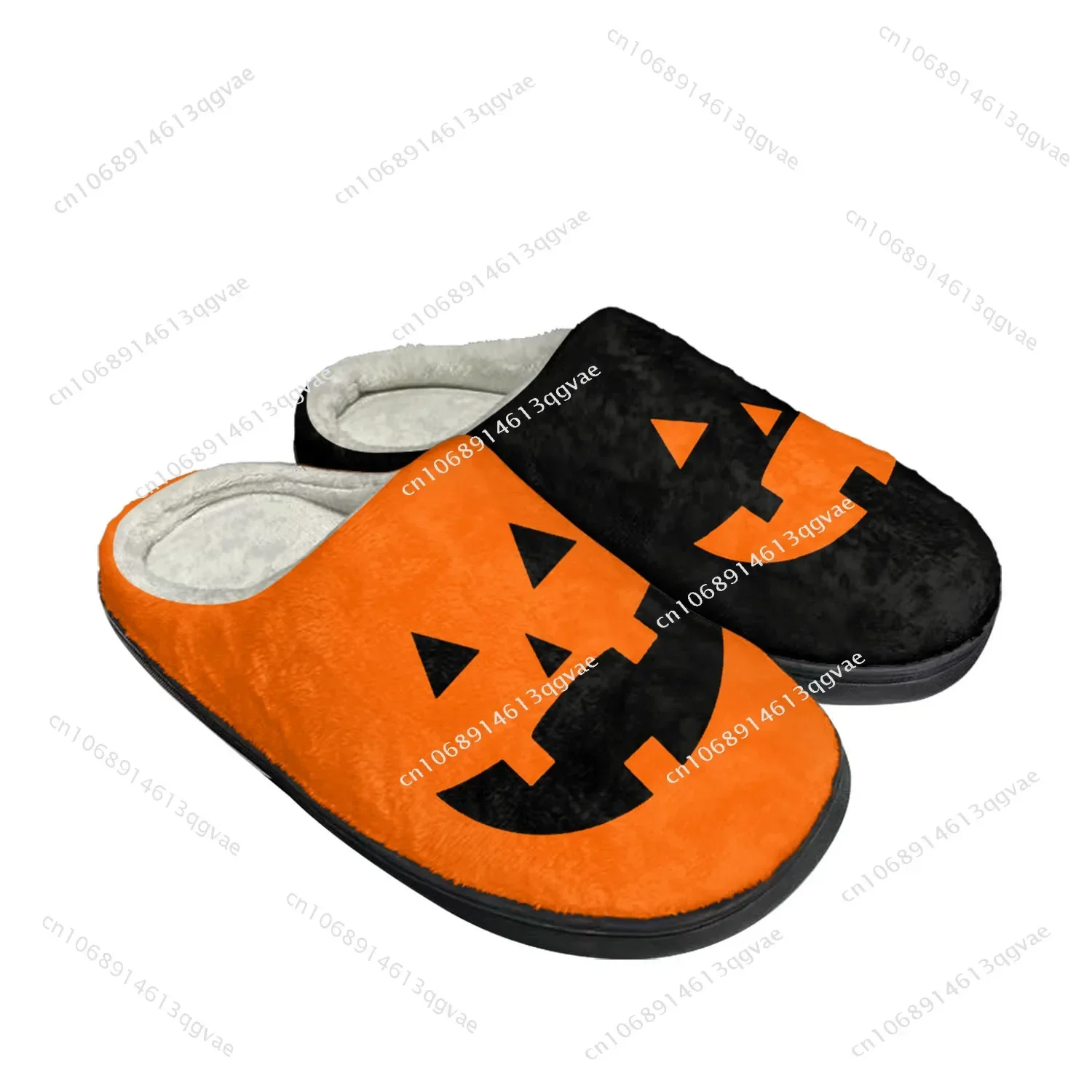 

Halloween Pumpkin Home Cotton Slippers High Quality Mens Womens Plush Bedroom Casual Keep Warm Shoe Customized Thermal Slipper