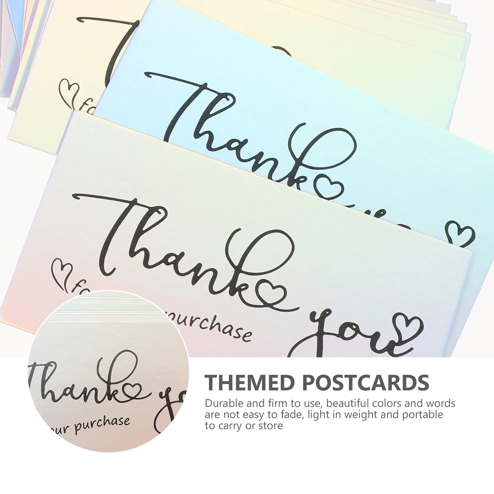 

50 Pcs Thank You Cards Business Small der Supplies Lightweight Portable Personalised Stickers Postcards Shopping Gifts