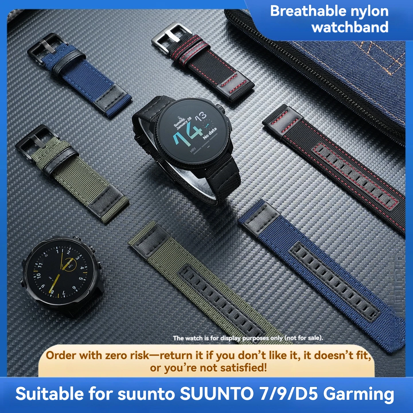 Подходит для ремешка Suunto9, ремешка Suunto7/D5/Spartan Spartan Baro Copper/Gaochi NOMAD, толстый нейлоновый ремешок для часов.