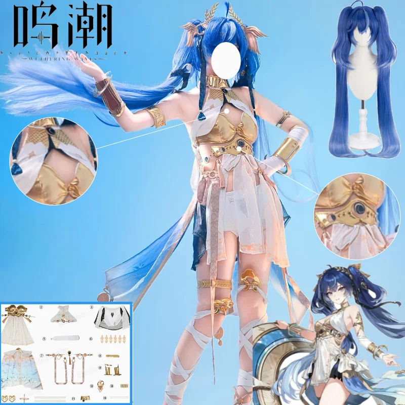 

IUNO Cosplay Costume Wuthering Waves IUNO Anime Game Outfit Dress Wig Headwear for Women Comic Con Iuno Cosplay Role Play Suits