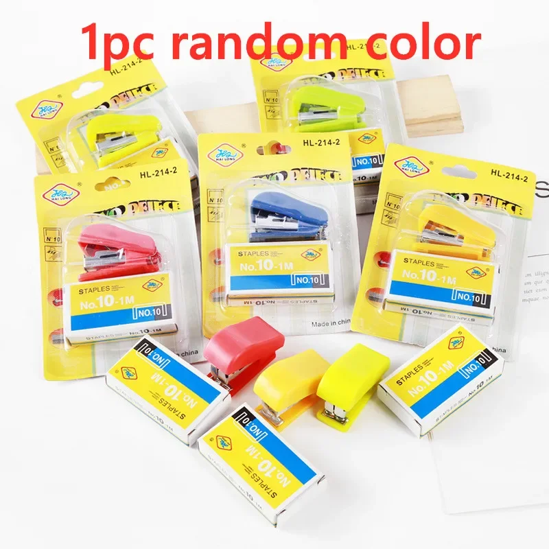 10 # เครื่องเย็บกระดาษนักเรียนใช้ Mini เครื่องเย็บกระดาษขนาดเล็กแบบพกพามัลติฟังก์ชั่หนังสือเครื่องเย็บ Home Office เครื่องเขียน Staples