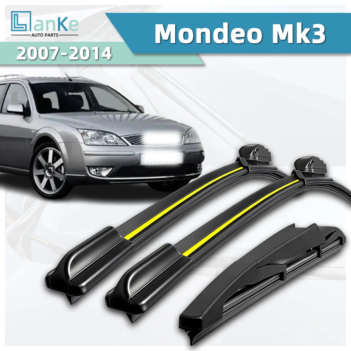

Suitable For Ford Mondeo Mk3 (2007-2014) Car Wiper Blades Natural Rubber Stable And Durable Front Windshield Bidirectional Wiper