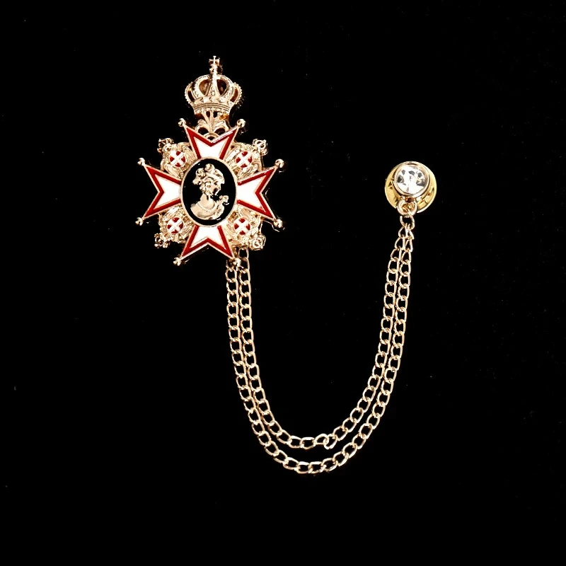 

1pcs Catholic Queen Isabella Crown Top Decoration Red and White Star Body High Quality Honor Metal Commemorative Medal
