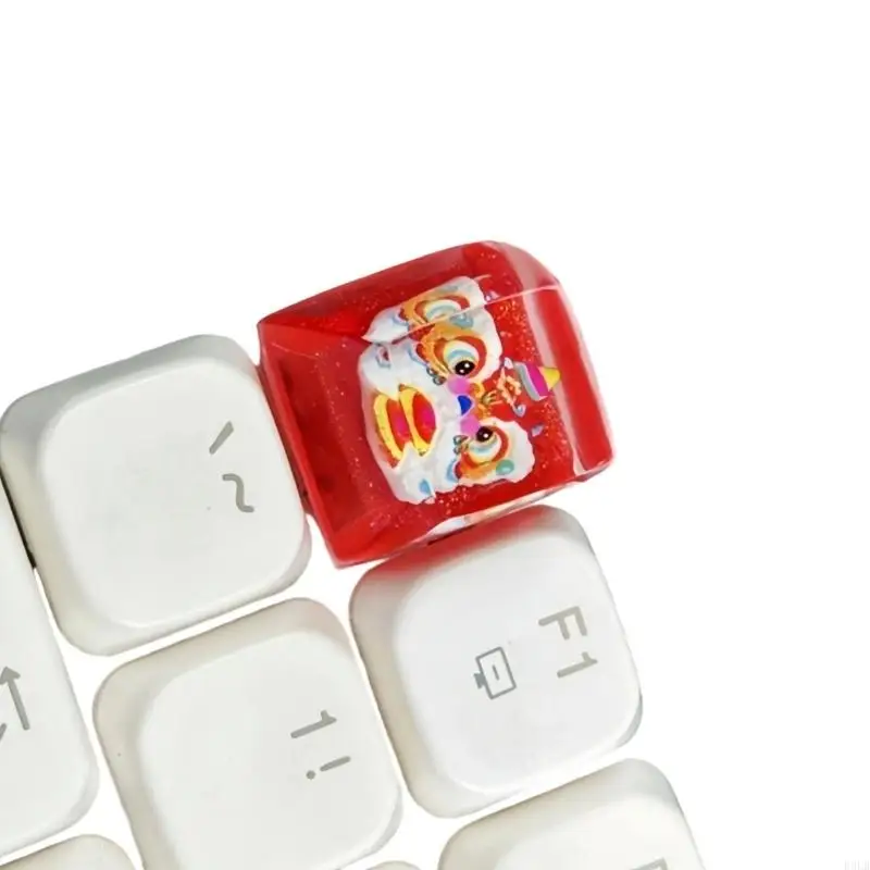 2026 New Resin Keycap with Dragon Dance Inlay Translucents for Mechanical Keyboards
