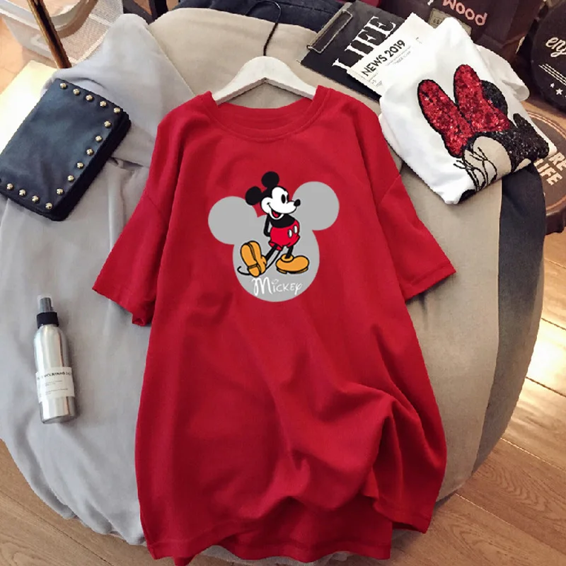 Fashion T-shirt Mickey Mouse Pattern Cartoon Women’s Summer Short-sleeved Loose Large Size Thin Section Half-sleeved T-shirt