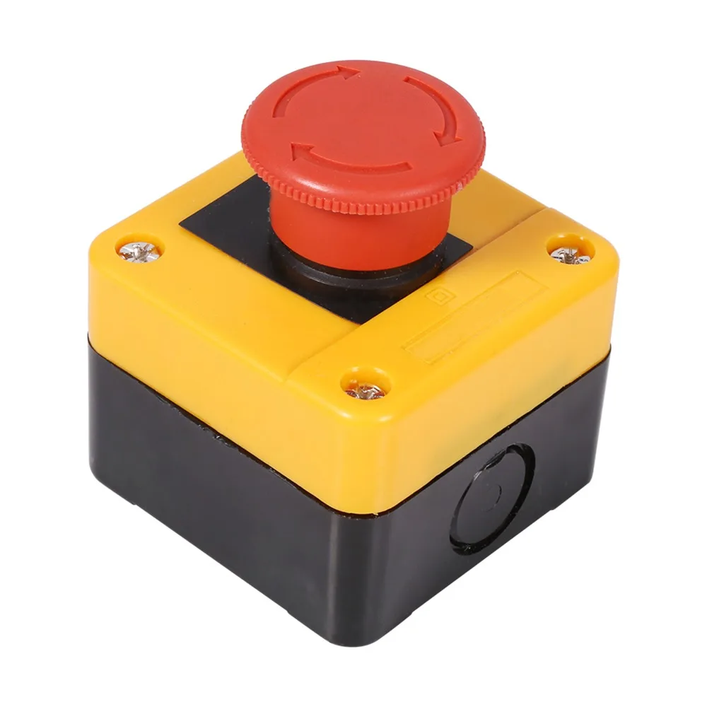 Red ​Emergency Stop Switch With Box 660V Emergency Stop Pushbutton Switch​ Push Button Electrical Equipment Machinery Safety view 2