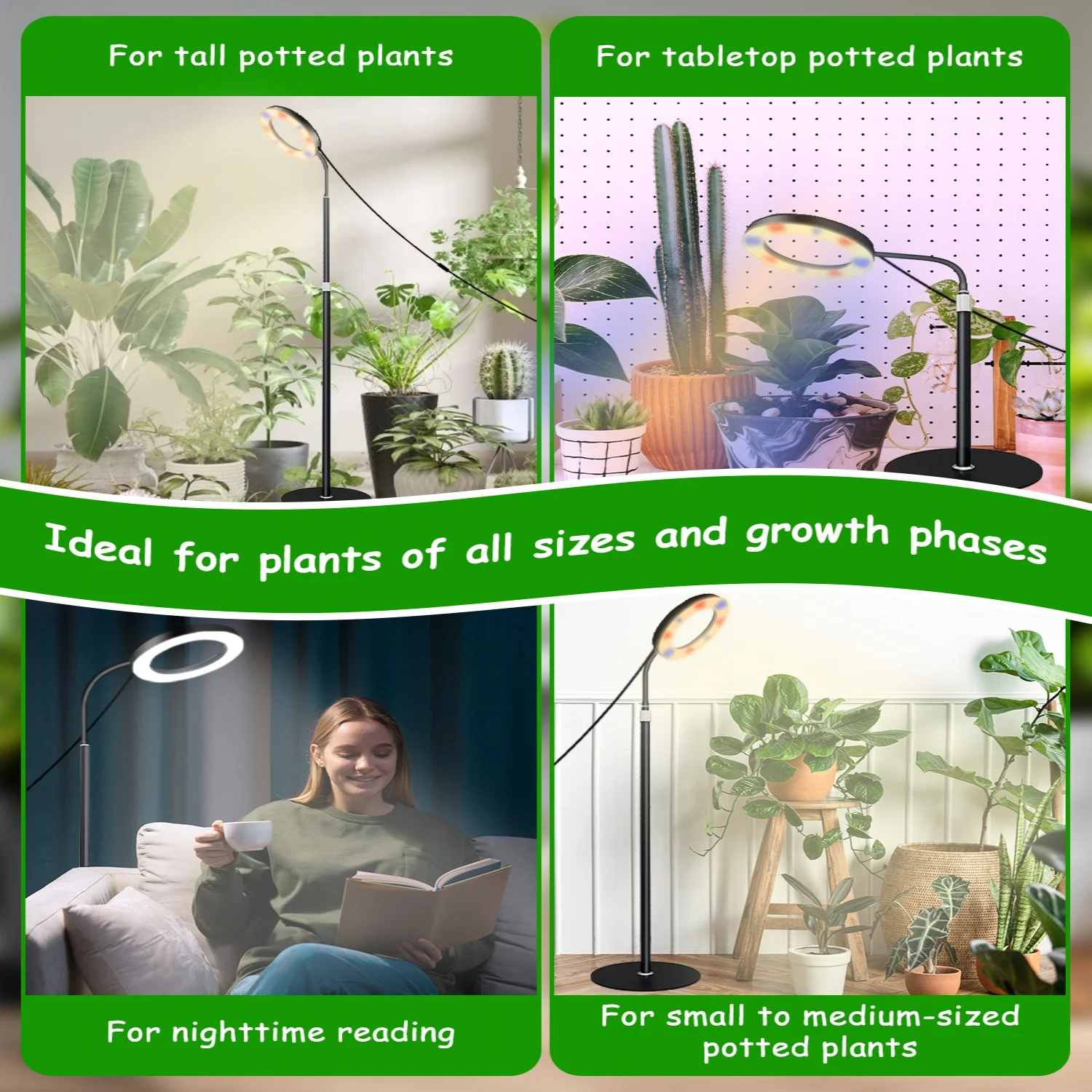 ترايبود نمو النبات مصباح للتحويل درجة حرارة اللون 4 ألوان USB Led تنمو ضوء 5 فولت توقيت التحكم 3/9/12 ساعة مصباح أرضي