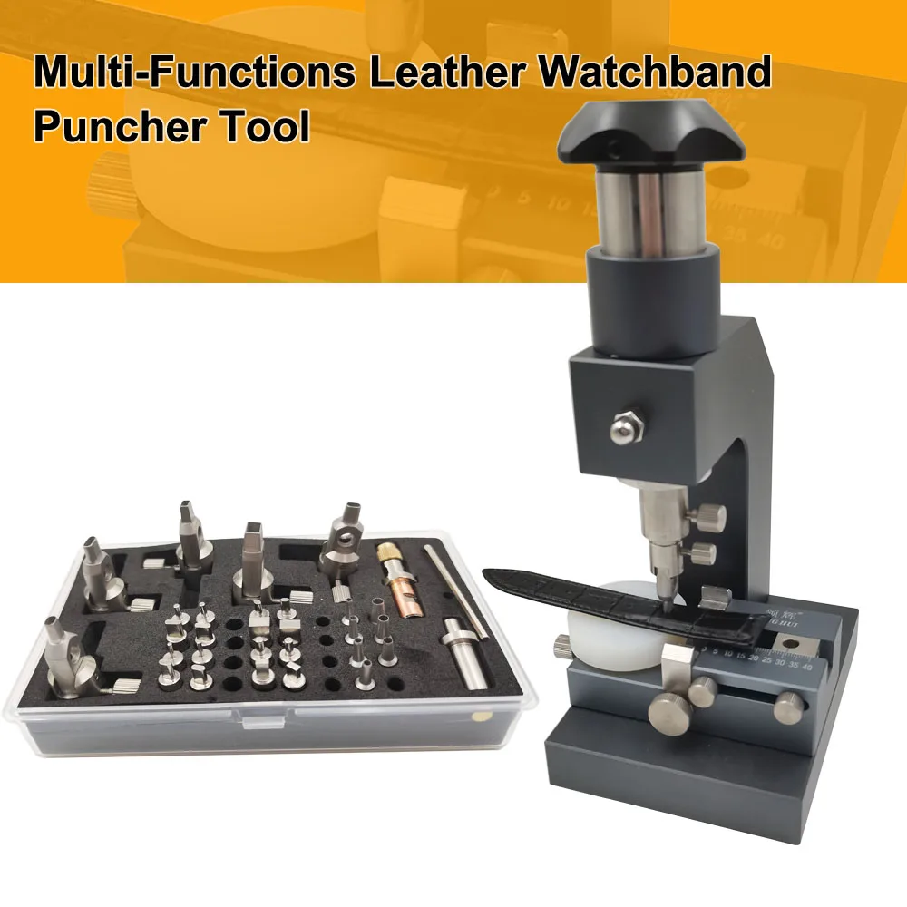 New Heavy Duty Leather Strap Hole Puncher Tool Set Muliti-Function Assortment Relojero Watchband Cut For Watchmakers