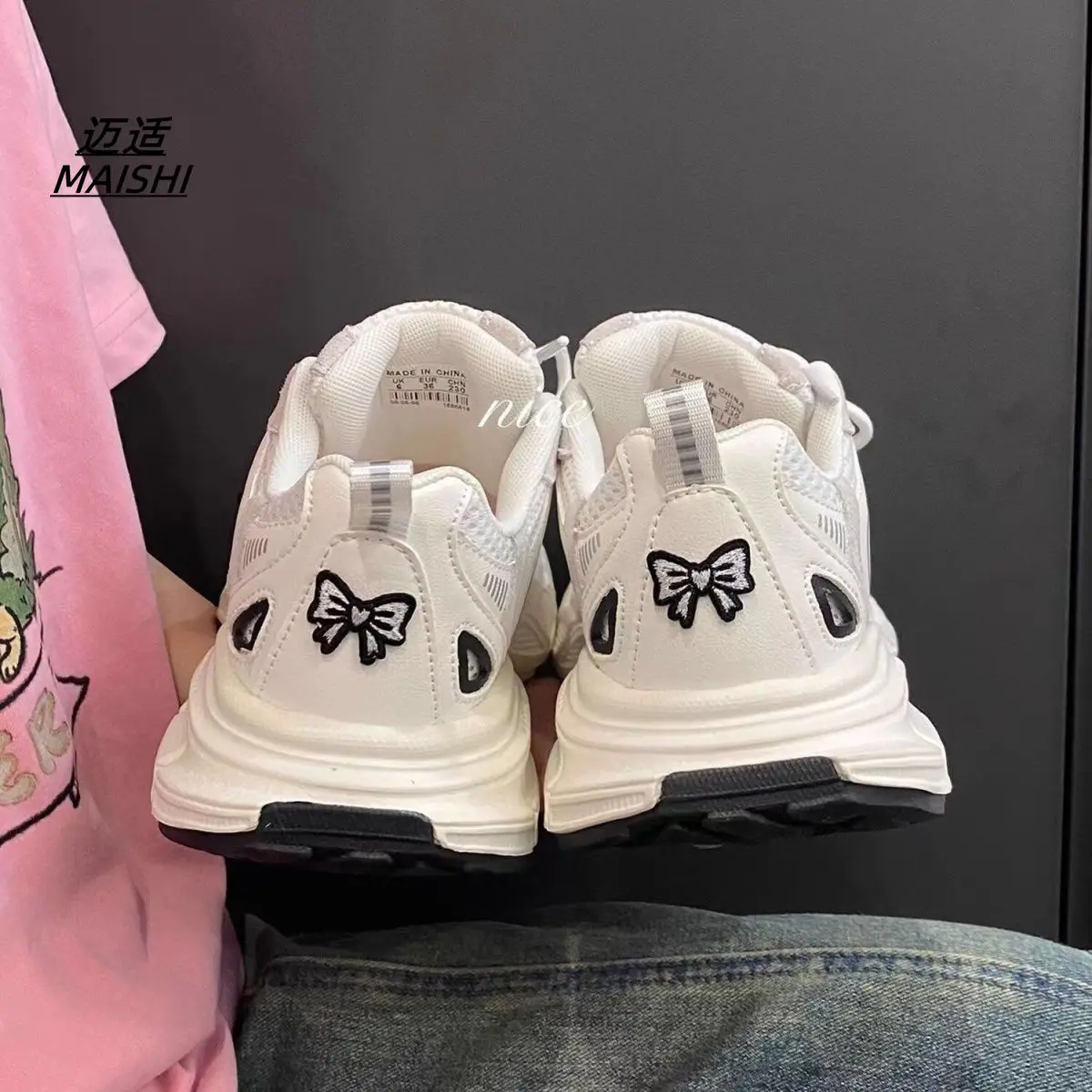 Bow Knot Kawaii Shoes Spring Summer Platform Sneakers Women Flats Casual Cute Vintage Tennis Female Korean Footwear