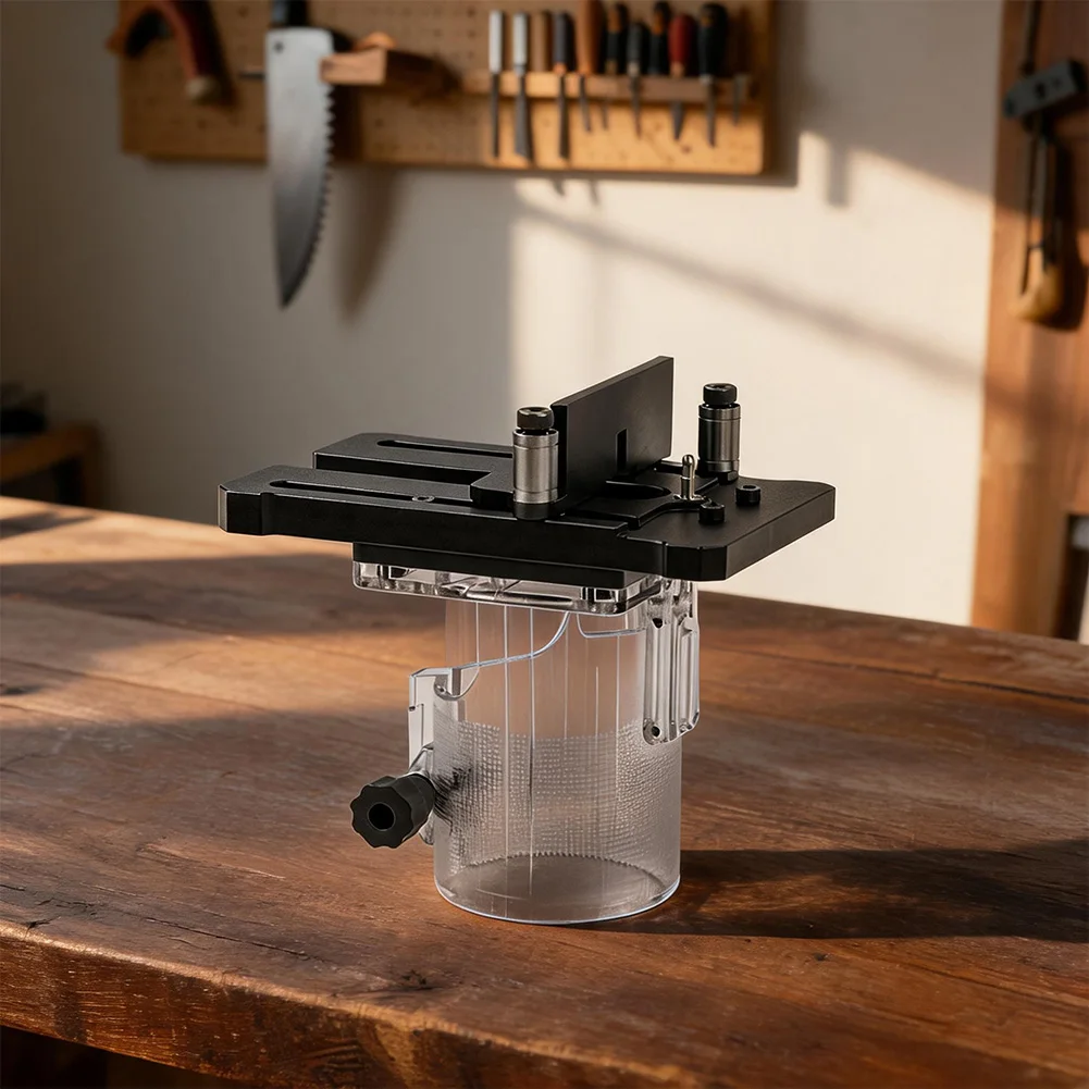 Multifunctional Wood Router Jig for Trimming Grooving Rounding and Planing 5.9x5.9x3.93in Compact For DIY Tool