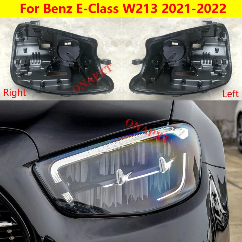 

Front Headlight Cover Black Base Headlamp Back Housing Bottom Protection Shell For Mercedes-Benz E-Class W213 2021-2022