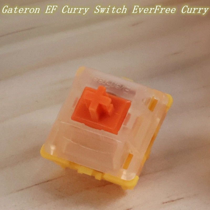 Interruptores Gateron EF Curry EverFree, Interruptores Lineales de 5 Pines y 50g, POM Suave con Lubricación Fina para Teclados Mecánicos