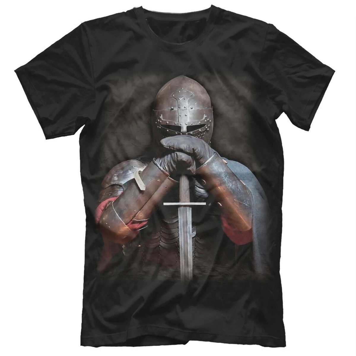 Unique Middle Ages Knights Templar Crusader Printed Premium T-Shirt. Summer Cotton Short Sleeve O-Neck Mens T Shirt New S-3XL