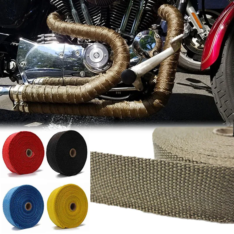 

1.5M Exhaust Pipe 5CM wide Insulation Thermal Heat Wrap Roll Cotton Banana Cloth Motorcycle Fiberglass Heat Shield Tape