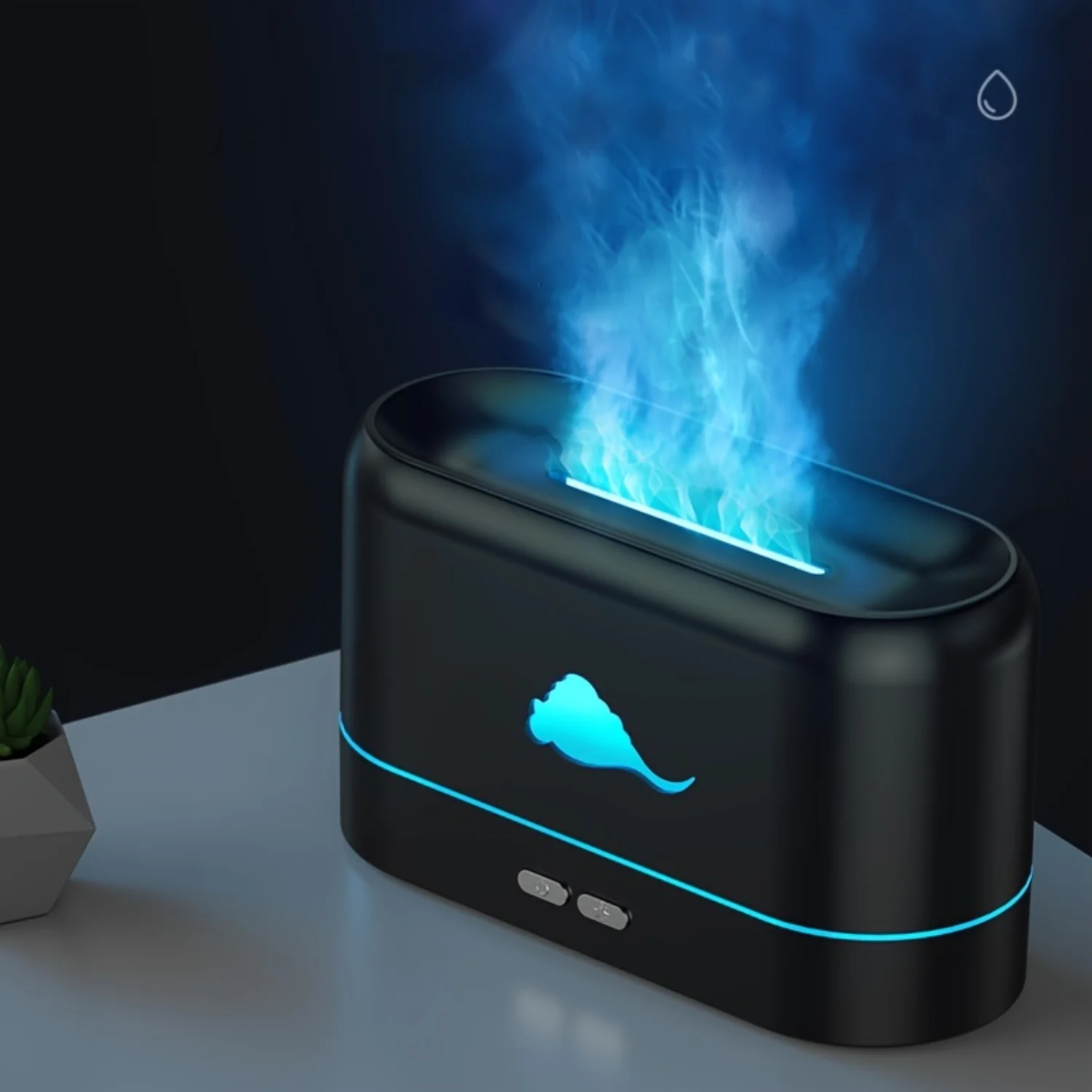 

Portable Flame Air Diffuser & Humidifier - Auto-Off Protection - Ideal for Home, Office, Yoga - Noiseless Essential Oil Diffuser