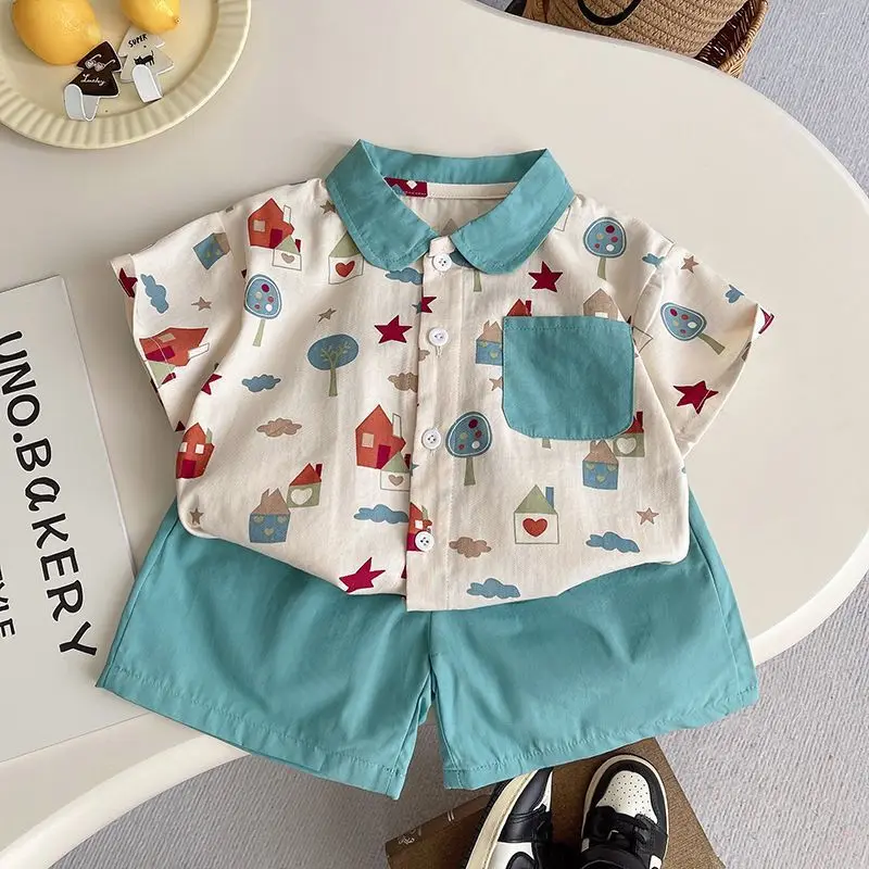 

New Arrival Boys Polo Collar Two-Piece Set