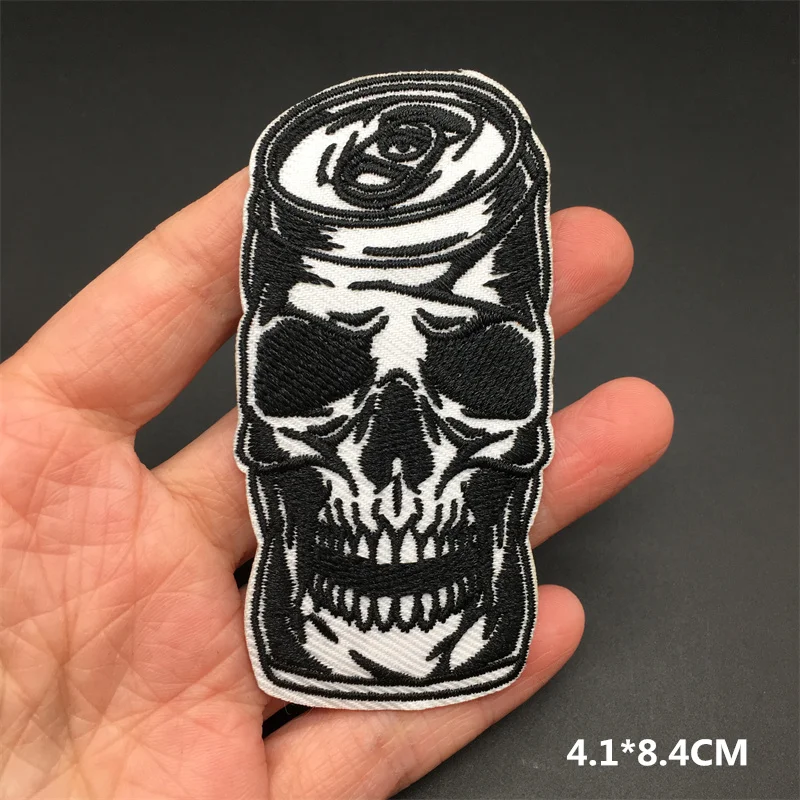 Black and White Embroidered Patches for Clothing Thermoadhesive Patches on Clothes Stickers Iron on Patch Stripes Diy Appliques