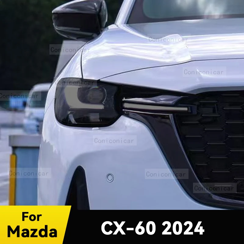 

For MAZDA CX-60 2024 Car Headlight Protective Cover Film Front Light TPU Anti-scratch Headlamp Tint Sticker