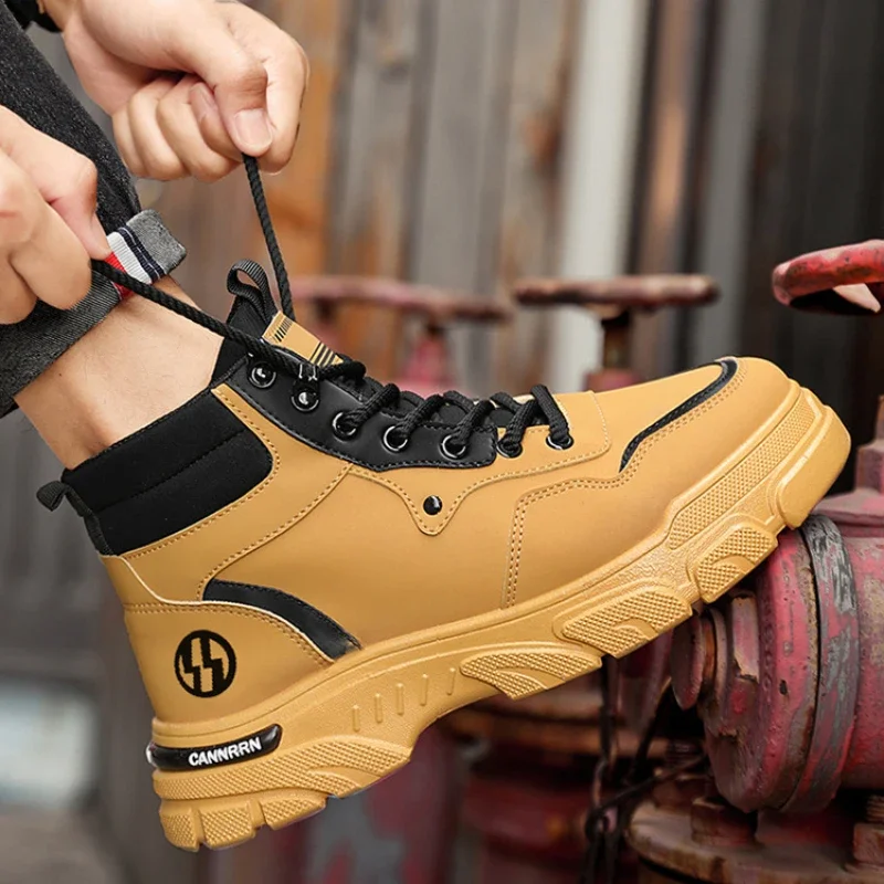 Fashion Men's Boots High Quality Comfor Men Ankle Boots Thick-soled High Top Casual Shoes Outdoor Non-slip Men Motorcycle Boots image 6