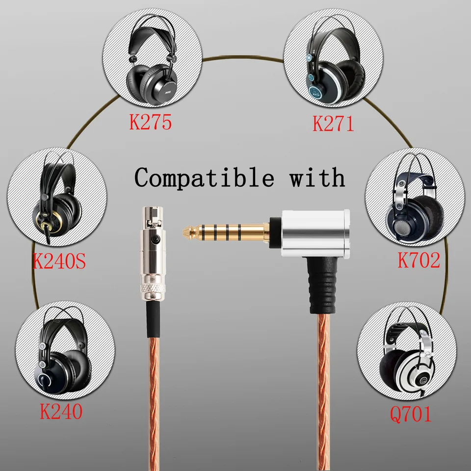 Cavo Mini XLR Per AKG Q701, K712, K702, K271S, K240S – 2m, Con Adattatore 6.35mm, Arancione – Per Pioneer HDJ-2000