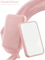 1 étui de protection rose en TPU pour chargeur, compatible avec la batterie externe sans fil MagSafe d'Apple 3