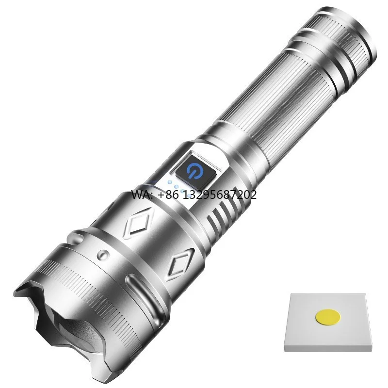 

High Quality Aluminum Alloy LED Flashlights White 30W 2000 Lumen Zoomable 5 Modes Waterproof Torch Light With Power Bank
