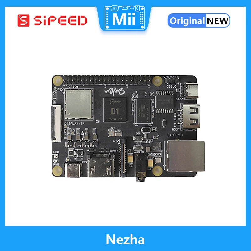 Sipeed Nezha 64bit RISC-V Linux SBC Development board, Allwinner D1@1.0GHz with 1GByte DDR3, Support Tina/Debian system