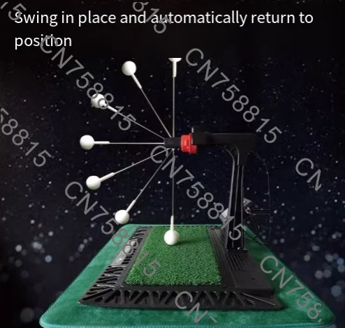 Golf swing trainer with English panel, digital display and voice auxiliary features