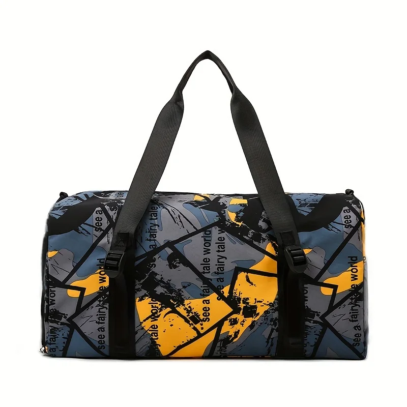 

Дорожная спортивная сумка с буквенным принтом граффити, портативная спортивная сумка для фитнеса в тренажерном зале, ночная сумка через плечо для выходных