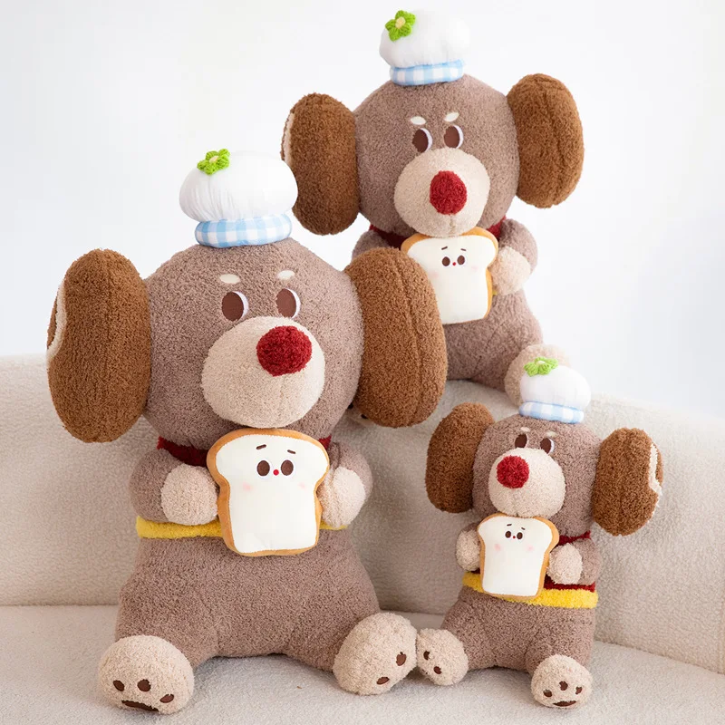 Muñeco de peluche de perro salchicha sentado, gorro de Chef, cachorro, juguete de peluche suave, almohada cómoda Kawaii para chica, regalo, decoración para el hogar y el dormitorio