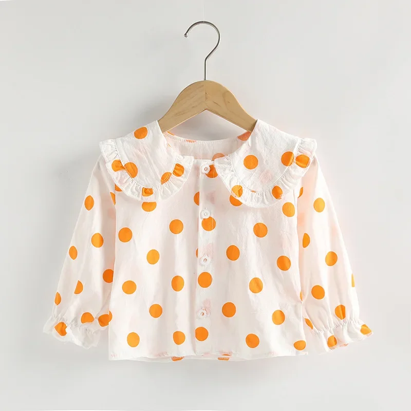 Girls Shirt 2024 New Spring  Autumn Children's Cotton Bottom Shirt Spring and Autumn Top Long Sleeve  подростковая одежда