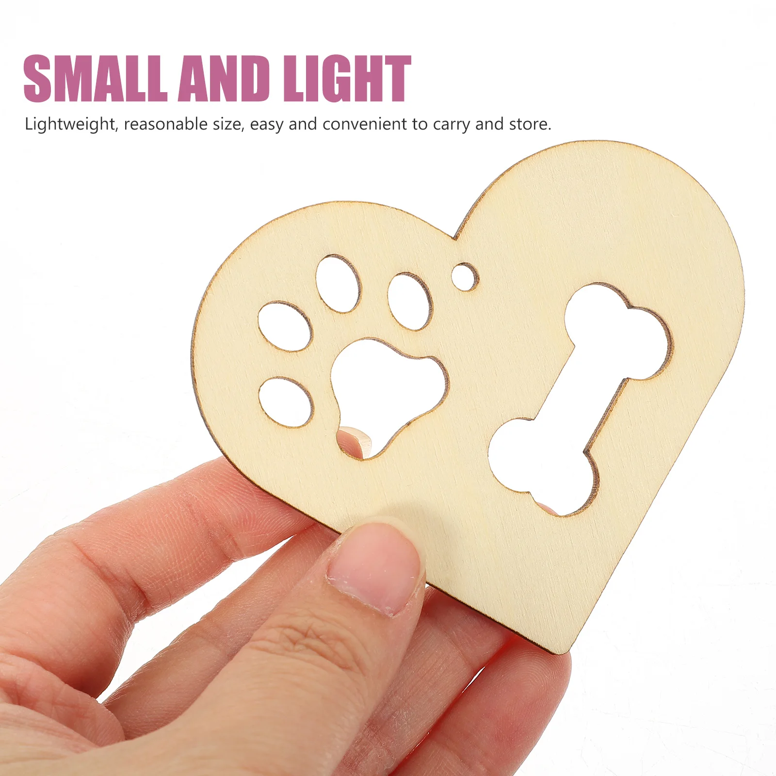 

Wooden Pieces Heart Cutouts Smooth Edges DIY Craft Tags Holiday Decor Easy to Paint Creative Handicrafts Family Fun