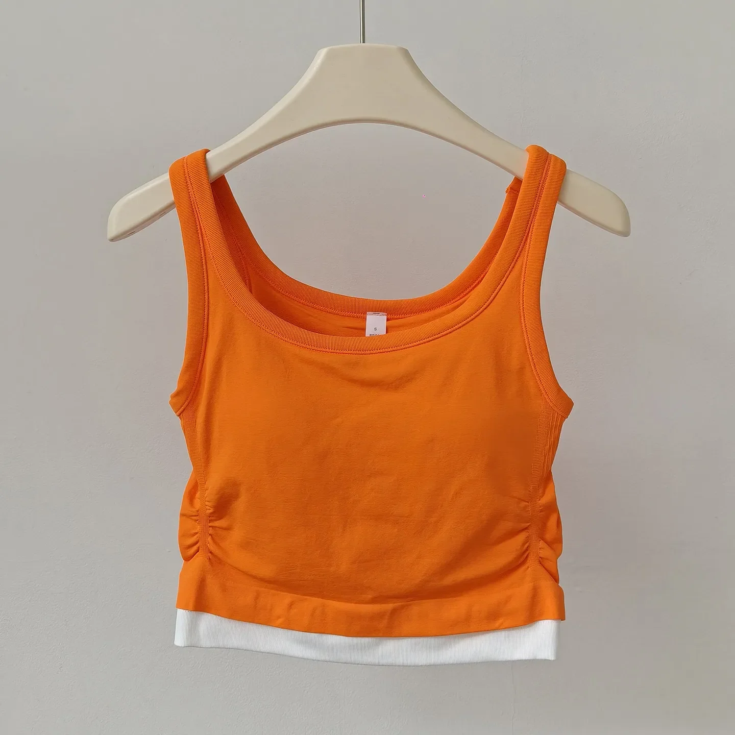 Women's Contrast Color Square Collar Sports Back Bra Fitness Running Yoga Vest Summer Splicing Collect Breasts Underwear