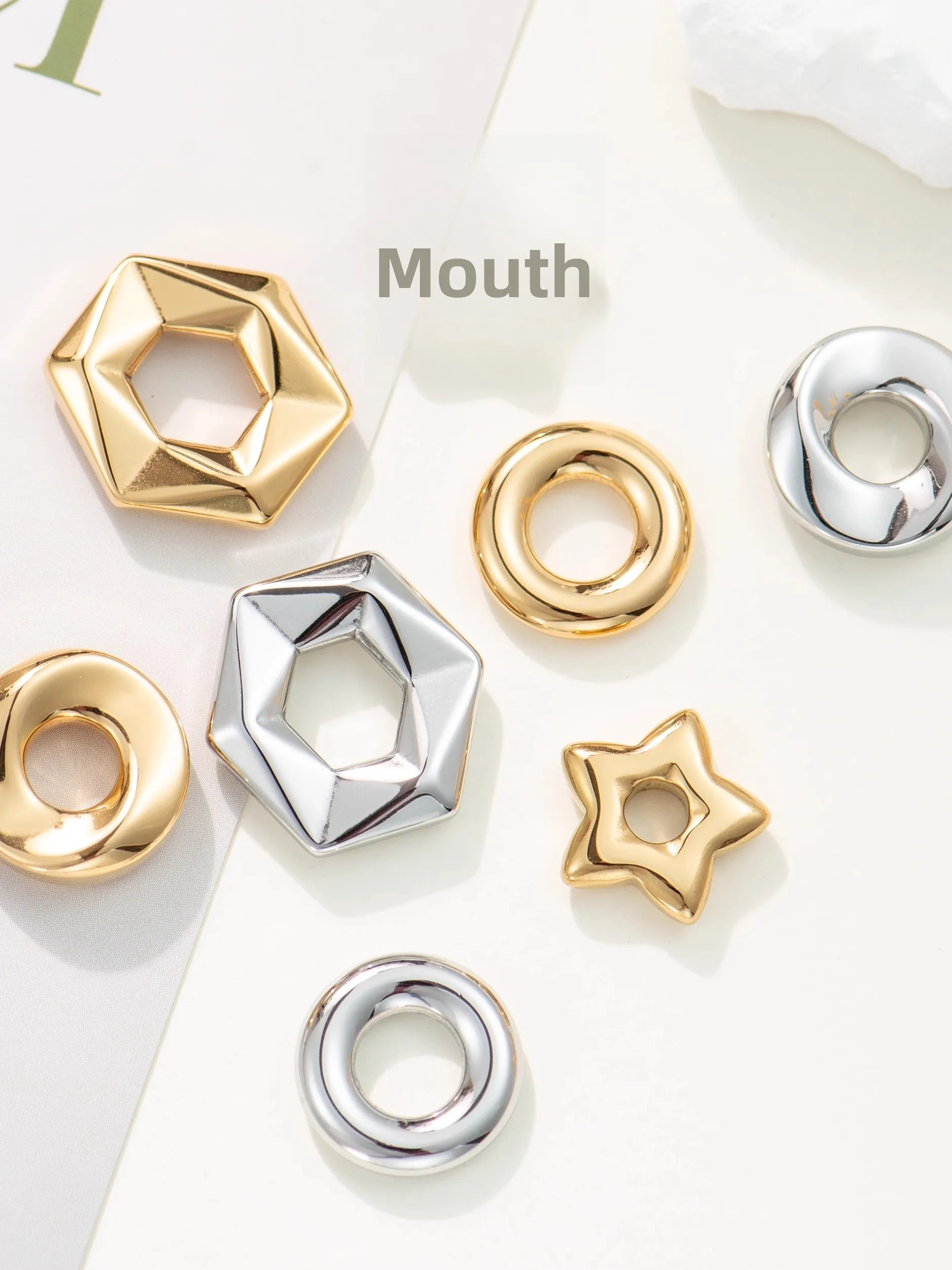 

Dongxia титановая сталь полиэфирное зеркало круговой сепаратор полое витое геометрическое кольцо для DIY Faion ювелирные аксессуары