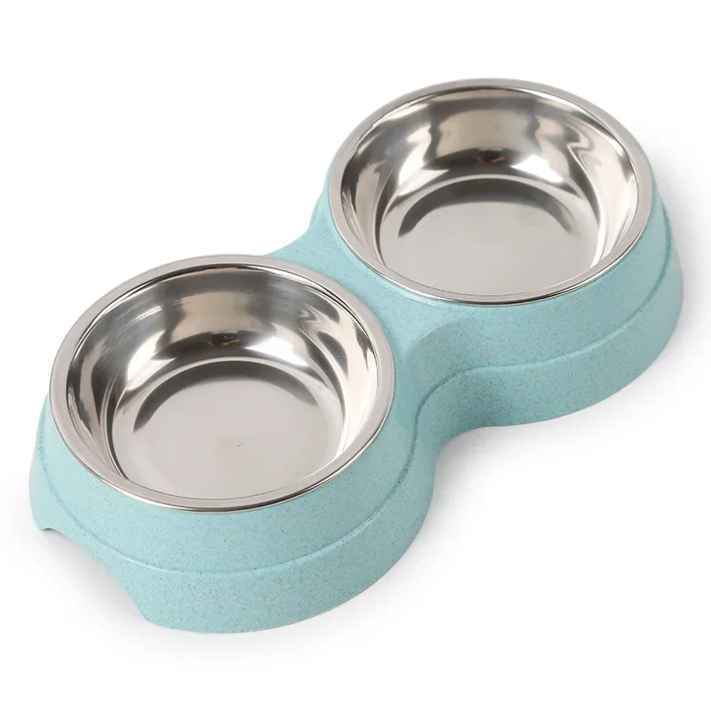 Double Pet Pet Food Bowl Stainless Steel Drinkware Pet Drink Food Cat Food Puppy Feeding Supplies Small Size Dog Accessories