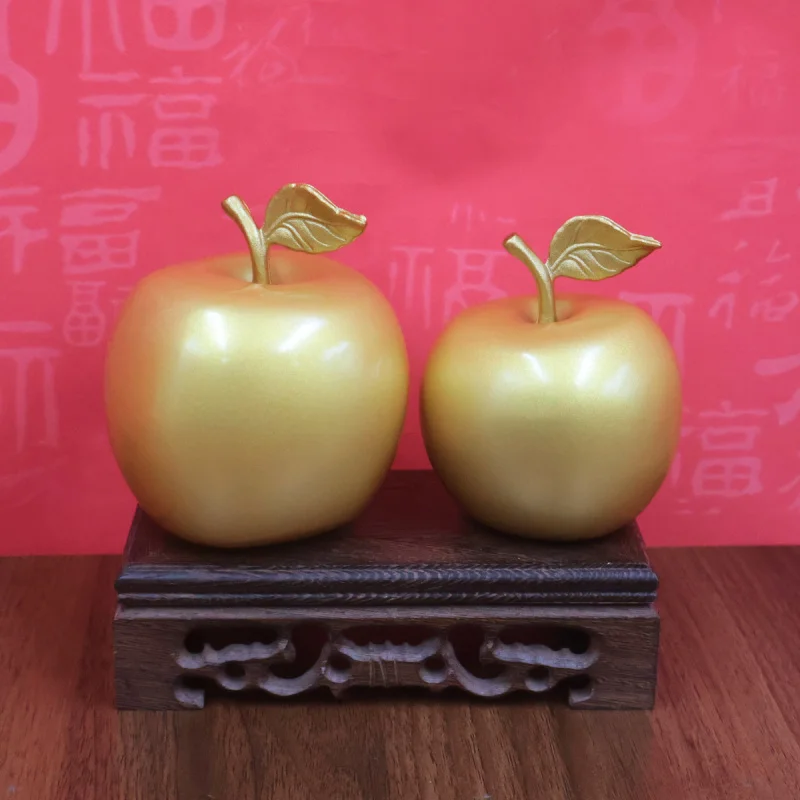 Hand-Painted Large Red Ornament Copper Apple New Year Peace Christmas Gift Home Decoration