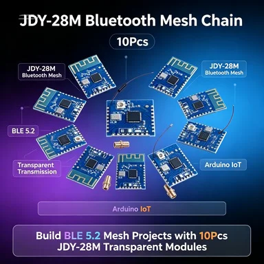 10Pcs JDY-28M BLE 5.2 Mesh Networking Module, UART Transparent Transmission