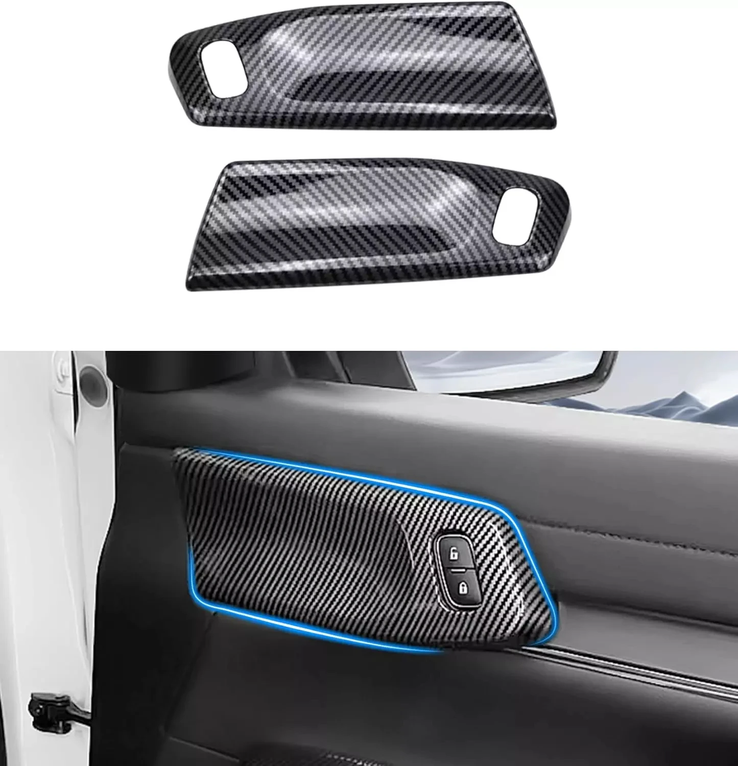 Center Console Gear Shift Strip Trim Cover Sticker for Ford Ranger Everest Raptor 2023 2024 Car Interior Accessorie Carbon Fiber