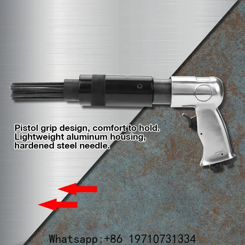 Air Pneumatic 19 Needle Scaler Pistol Grip Rust Paint Slag Corrosion Removing Deburring Tool