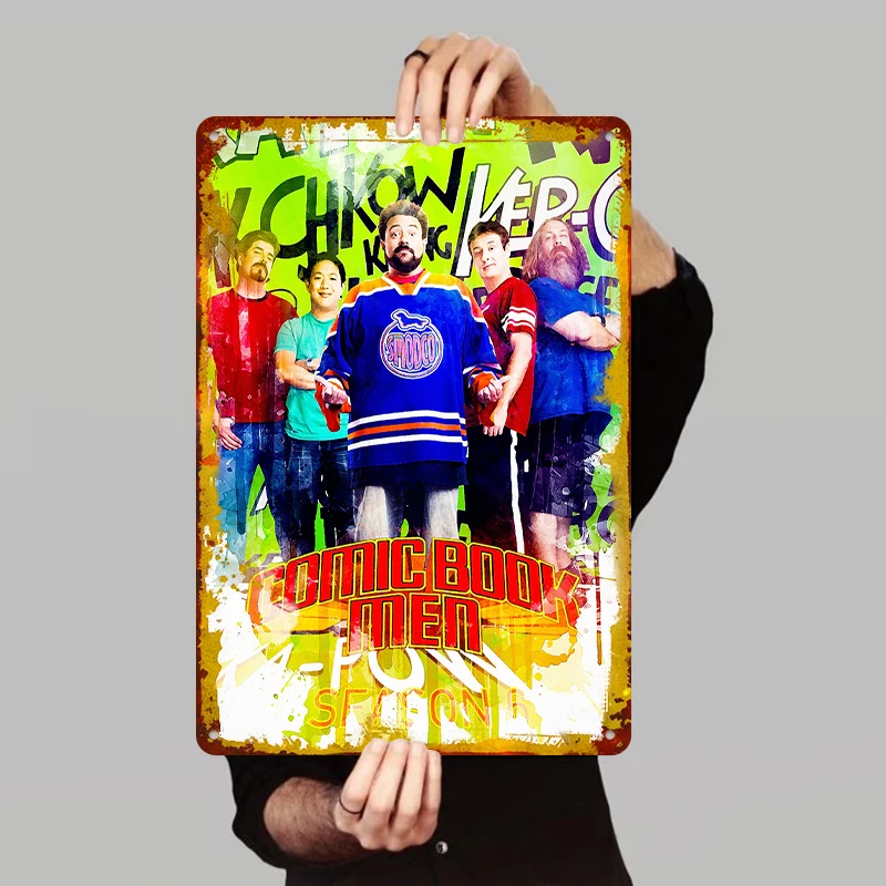 Comic Book Men Group Portrait Metal Wall Art Vintage Home Decor Collectible Fan Gift