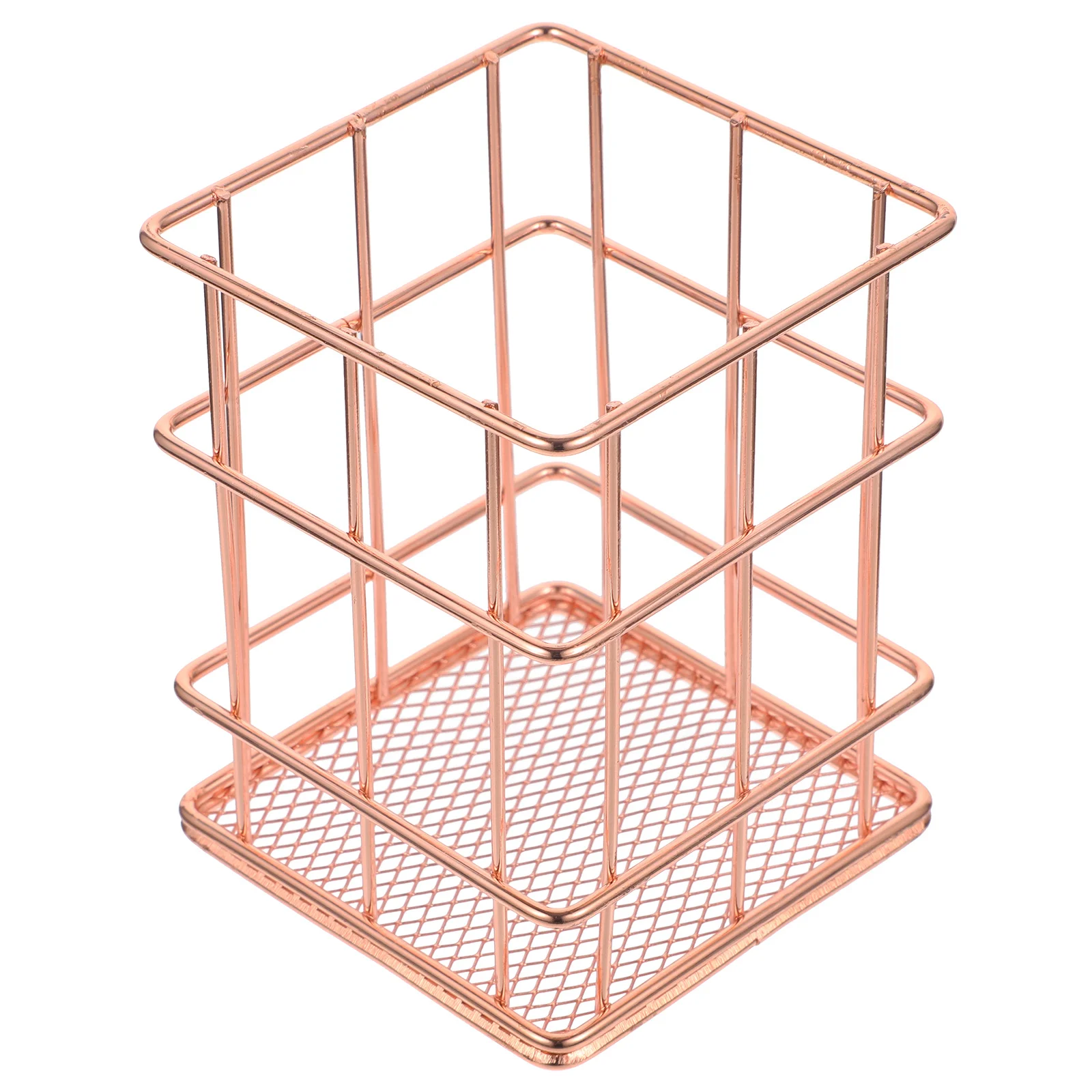 Metal Pen Holder Small Desktop Organizer Pencil Cup Makeup Brush Holder Office Home Use Multifunctional Storage Container