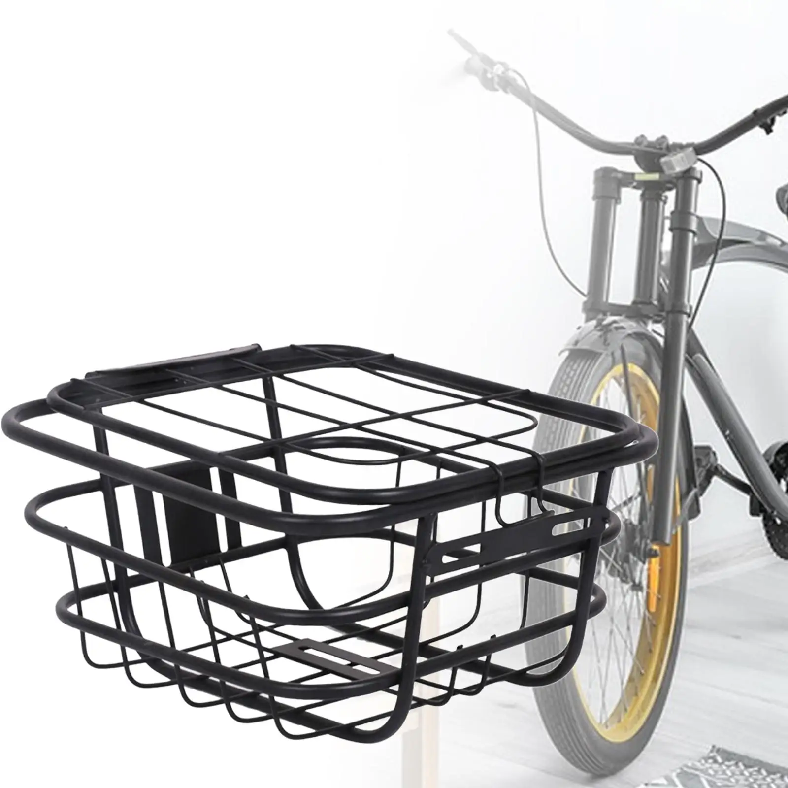 Front Bike Basket,Cycling Carrying Case,Iron,Easy to Install,Waterproof Front Rear Hanging Bike Cargo Rack,for Mountain Bikes