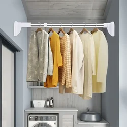 Adjustable Telescopic Rod Stainless Steel Clothes Rail Hanger Rod Clothes Rail Wardrobe Fixed Clothing Rack Varal Drying Rack