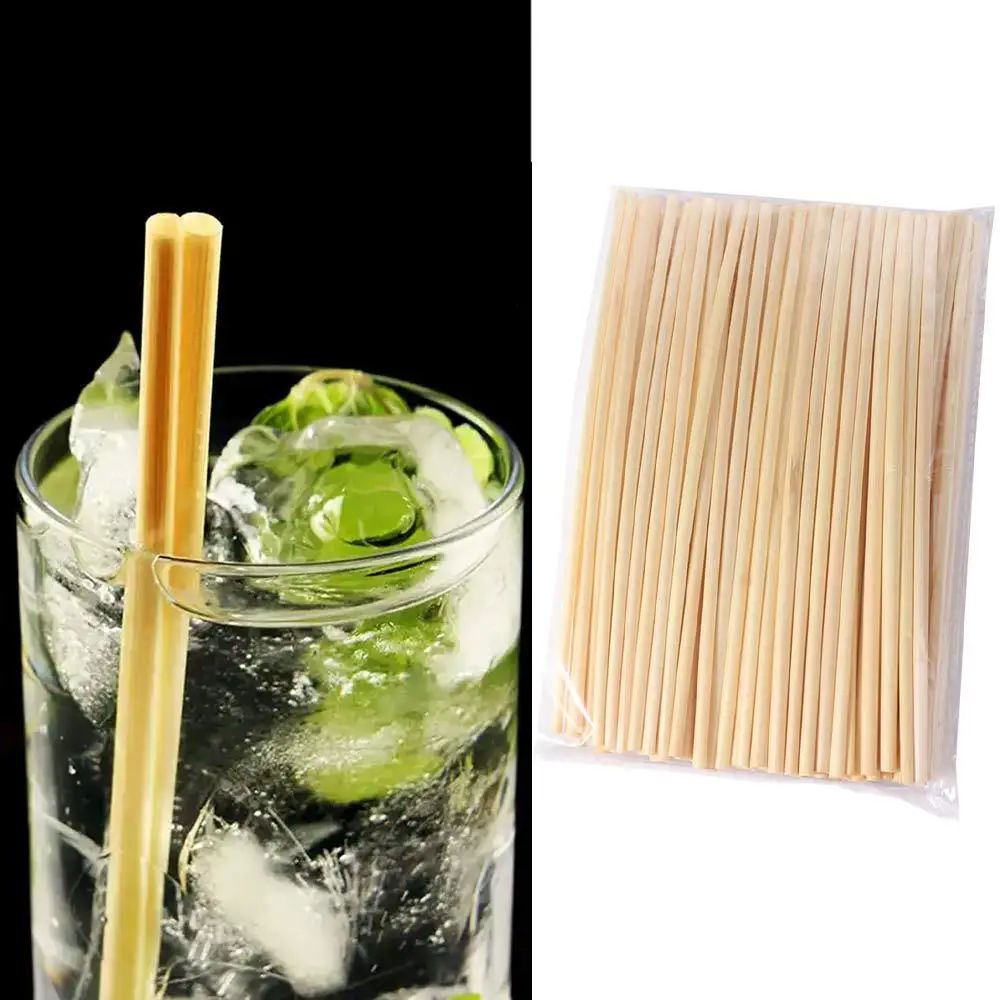 

100 шт., 20 см, соломинки для пшеницы, экологически чистые натуральные экологически соломинки, одноразовые прочные разлагаемые соломинки, бар