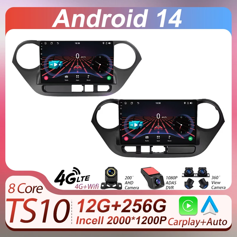 

Wireless Android Autoradio Car Radio Player For Hyundai Grand I10 2014-2017 8 Core AutoMotive CarPlay Monitor Touch Screen Wifi