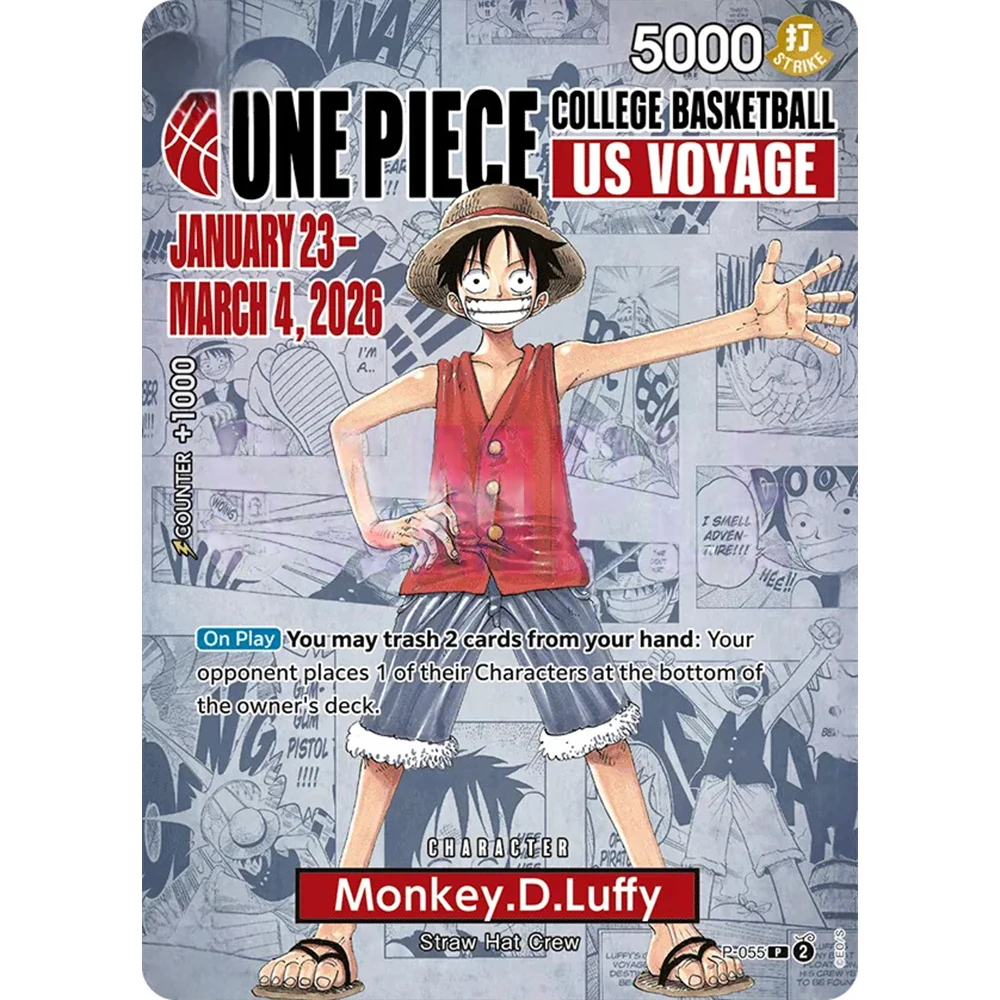 

Коллекционные карточки ONE PIECE: Monkey.D.Luffy P-055, Команда Соломенной Шляпы, DIY, Высококачественные самодельные игровые аниме-карточки, подарок, игрушка